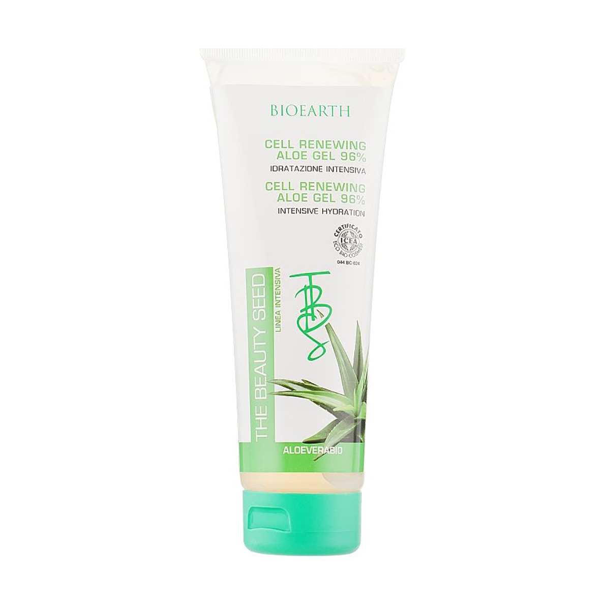 Зволожувальний гель для обличчя та тіла Bioearth The Beauty Seed Cell Renewing Aloe Gel 96%, 250 мл